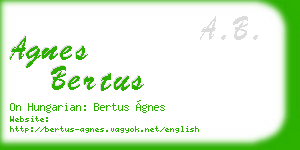 agnes bertus business card